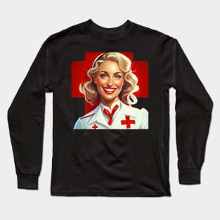 Smilling Nurse Cartoon 0.1 Long Sleeve T-Shirt